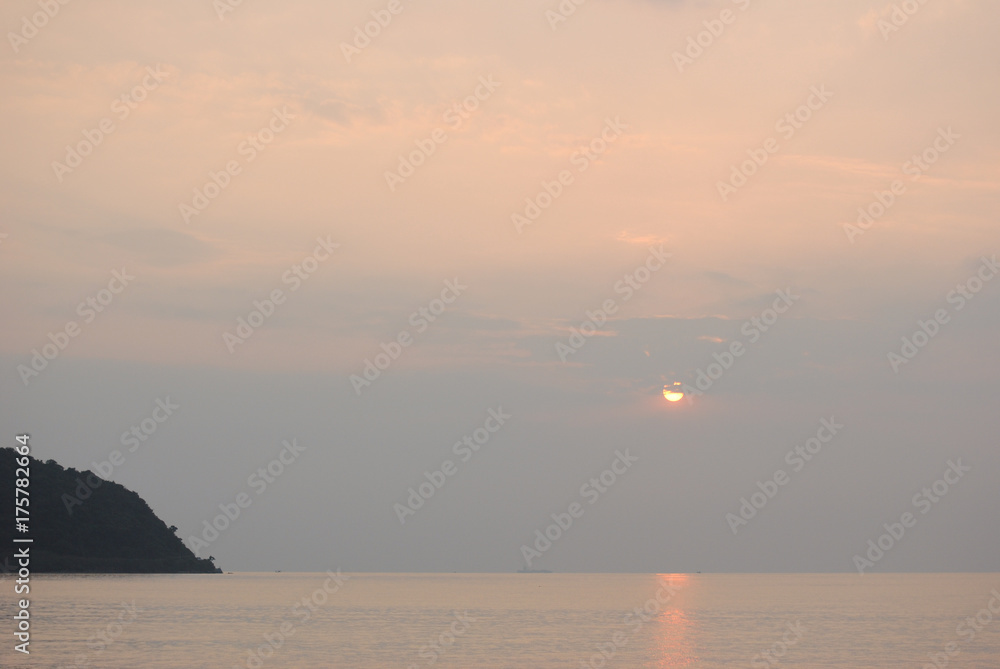 Tropical sunset on beach Thailand