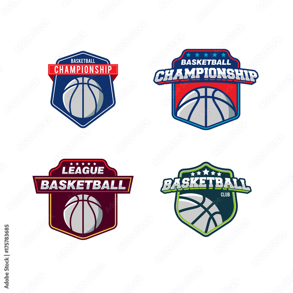 Naklejka premium Basketball Vector Logo Set