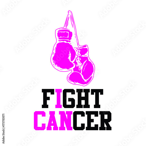 fight cancer with boxing glove illustration