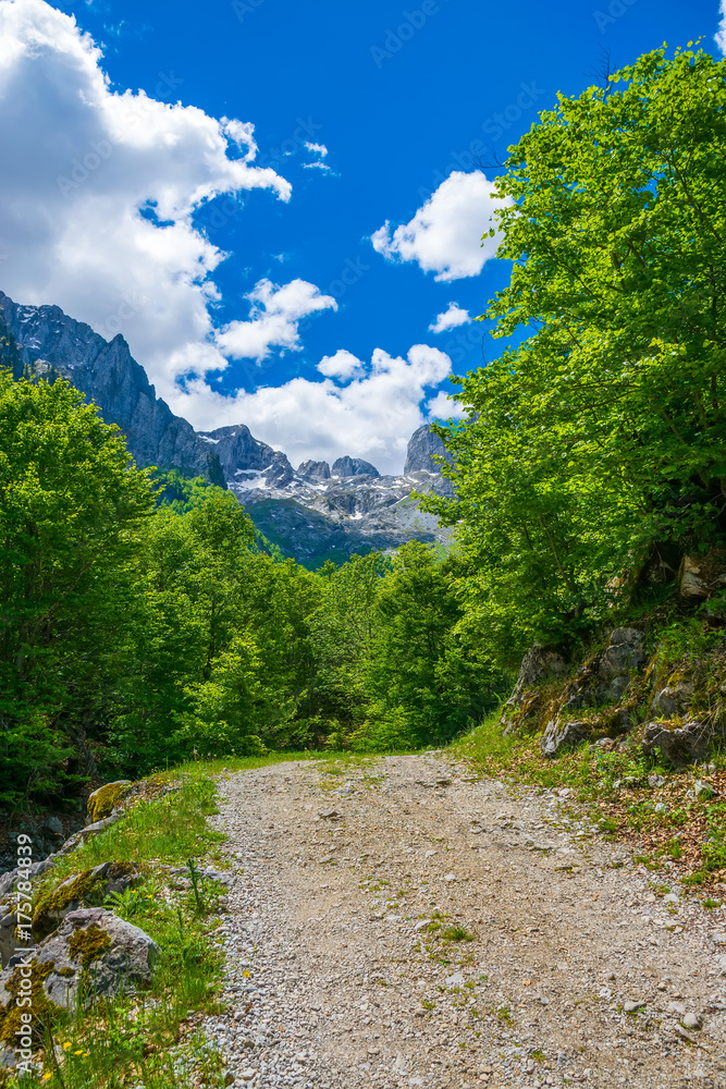 In the mountains lies a winding rocky road. In the mountains lies a winding rocky road.