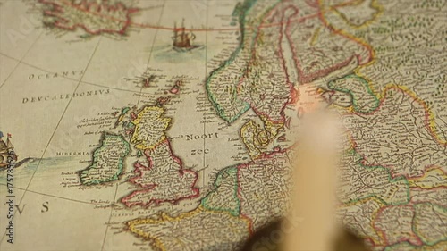 Antique Map and Candle