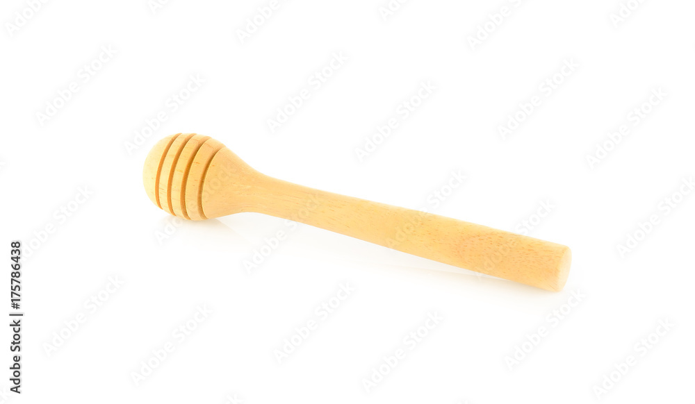 Honey Wood spoon on white background Honey Wood spoon on white background