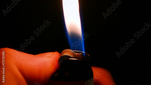 flame on a black background