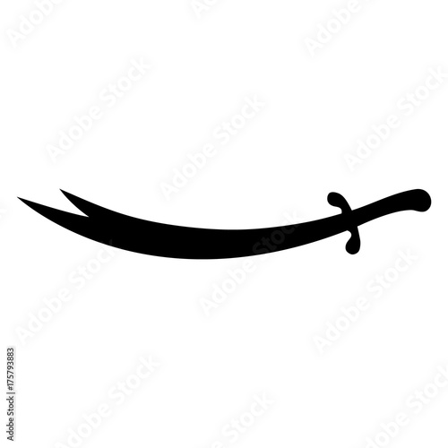 Isolated drawing of the legendary double edged sword of Imam Ali, the cousin and son-in-law of the Islamic prophet Muhammad. It is a holy object among  Shias and Alawites. Its Arabic name is Zulfiqar.