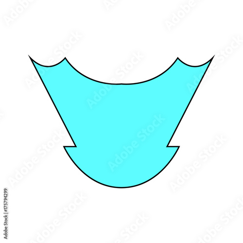 Blank turquoise sports club emblem with black contour - Eps10 vector graphics and illustration photo