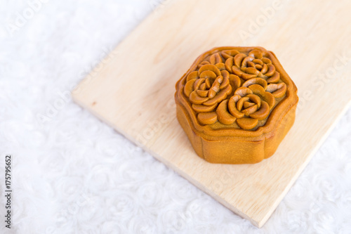 Chinese mooncake detailed texture to celebrate the Mid Autumn Day festival food cuisine culture