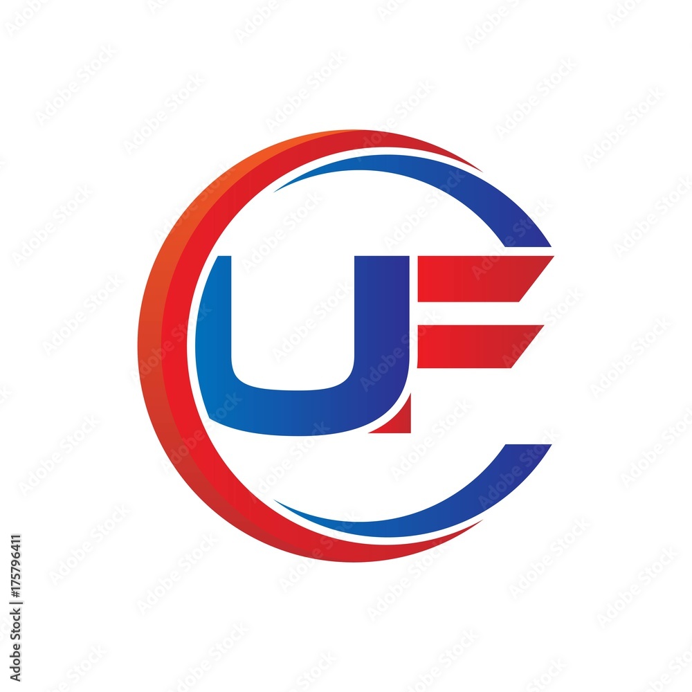 uf logo vector modern initial swoosh circle blue and red uf logo vector modern initial swoosh circle blue and red