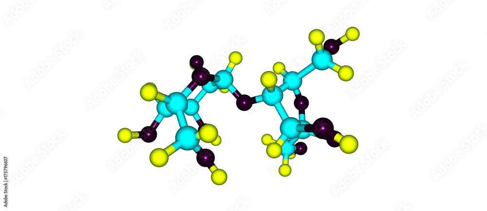 Lactulose molecular structure isolated on white Lactulose molecular structure isolated on white