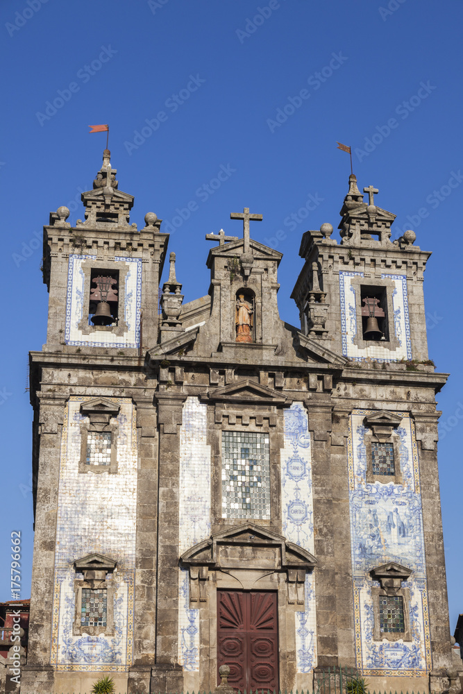 Church of Saint Ildefonso on Batalha Square in Porto