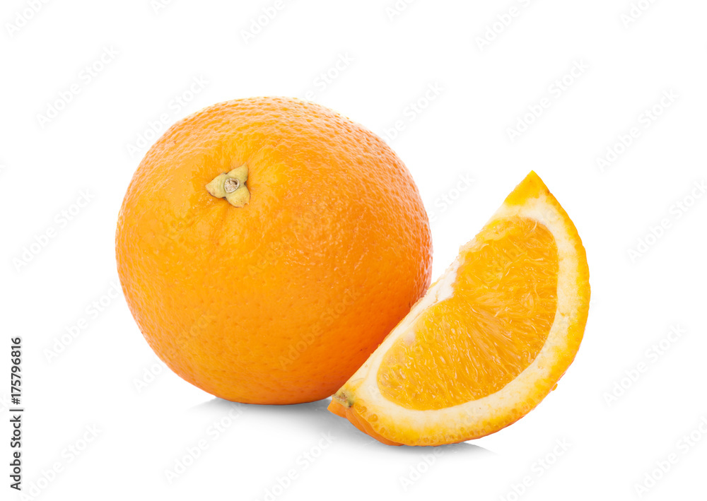 Orange slice isolate on white. Orange slice isolate on white.