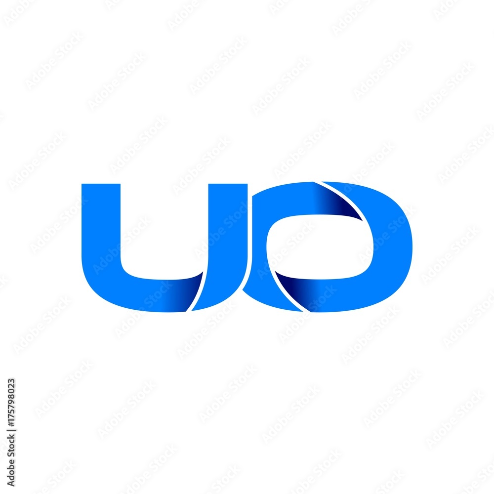 uo logo initial logo vector modern blue fold style uo logo initial logo vector modern blue fold style