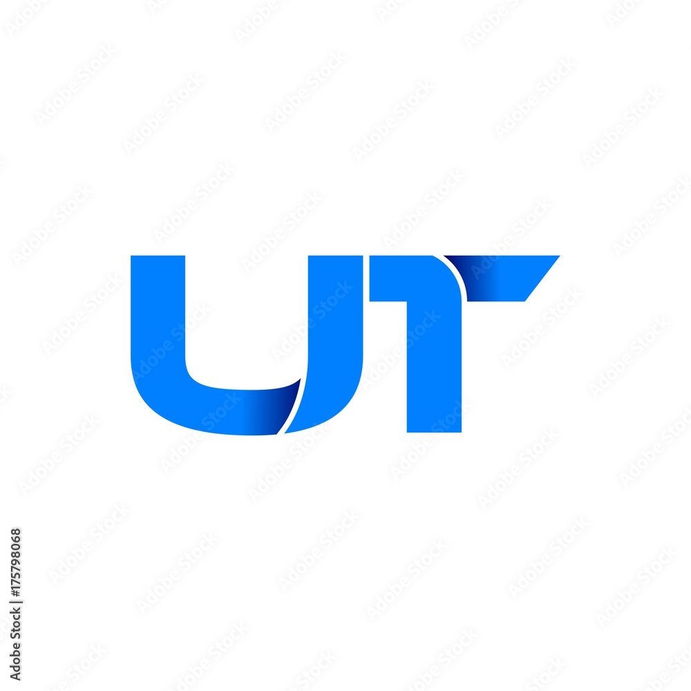 ut logo initial logo vector modern blue fold style ut logo initial logo vector modern blue fold style