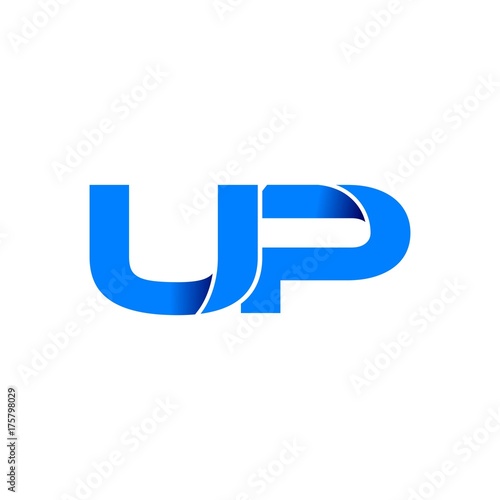 Fototapeta Naklejka Na Ścianę i Meble -  up logo initial logo vector modern blue fold style