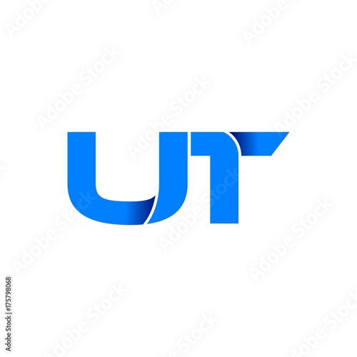 Obraz na plátně ut logo initial logo vector modern blue fold style
