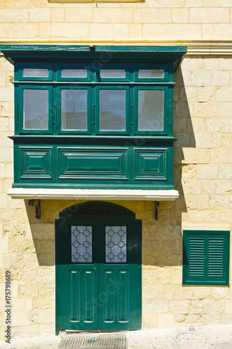 Balcony and door in Valletta.