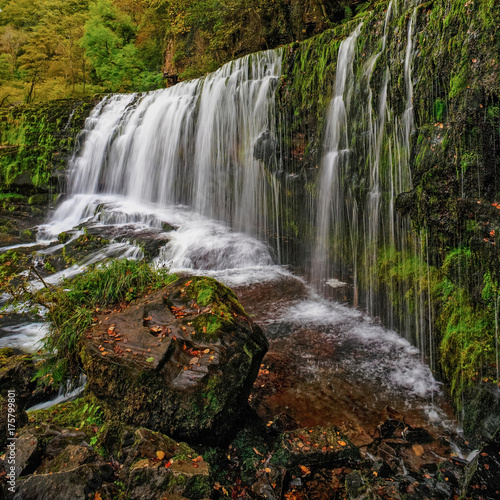 Sgwd Isaf Clun Gwyn Waterfall in Brecon Beacons  Wales