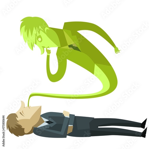 ghost astral projection soul seein himself as a slept body
