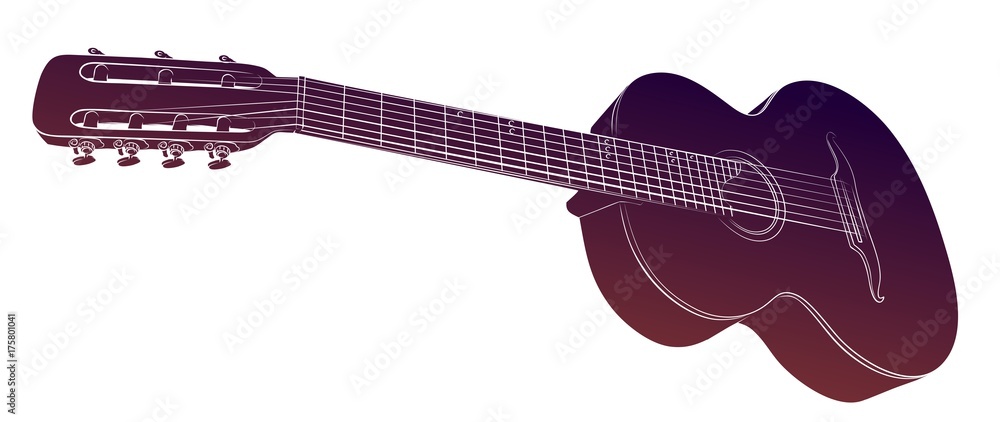 Naklejka premium Guitar sketch.