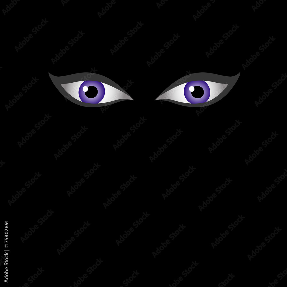 Eyes of the devil in dark - Halloween themed vector