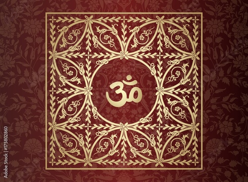 aum syllable, paisley design ,Hinduism, India