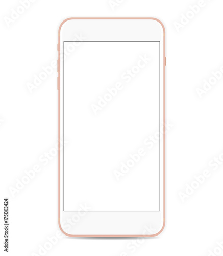 smartphone vector mockup with blank screen isolated on white background. photo