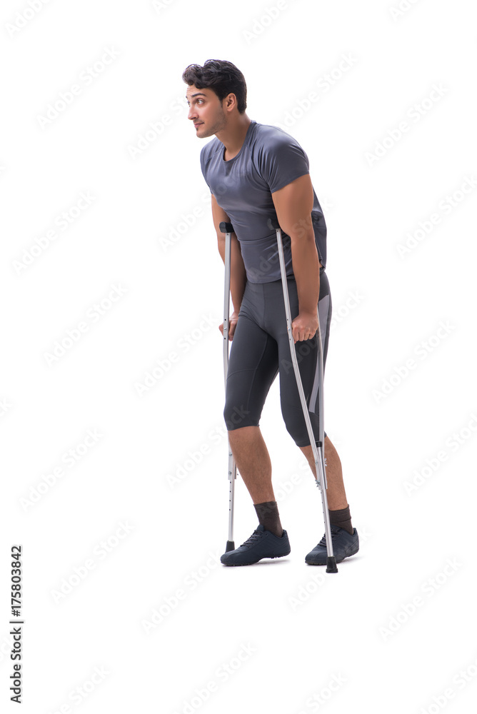 Young patient athlete sportsman suffering an injury trauma with Young patient athlete sportsman suffering an injury trauma with