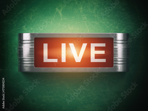 фотографія Live red glowing warning signboard