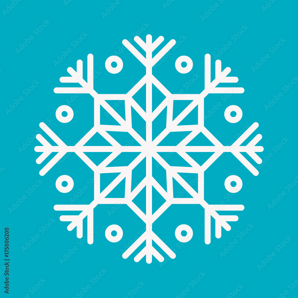 Fototapeta premium Snowflake Icon. Christmas Decoration Ornament. Mandala Style. Lines. 