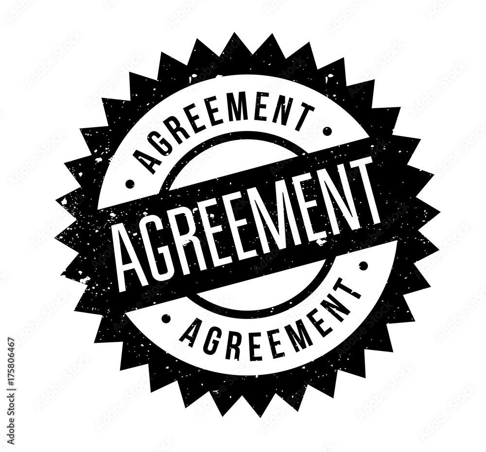 Agreement rubber stamp. Grunge design with dust scratches. Effects can be easily removed for a clean, crisp look. Color is easily changed. Agreement rubber stamp. Grunge design with dust scratches. Effects can be easily removed for a clean, crisp look. Color is easily changed.