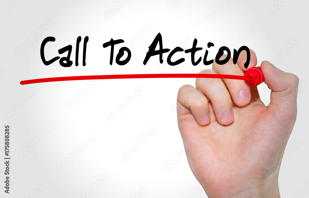 Fototapeta premium Hand writing inscription Call To Action with marker, concept