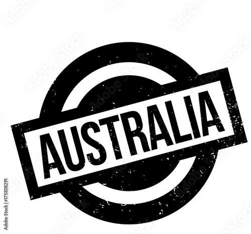 Australia rubber stamp. Grunge design with dust scratches. Effects can be easily removed for a clean, crisp look. Color is easily changed. photo