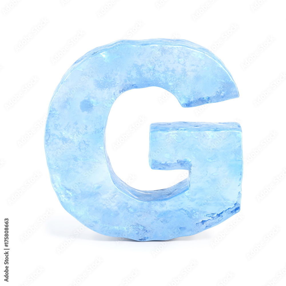 Ice font 3d rendering, letter G Ice font 3d rendering, letter G