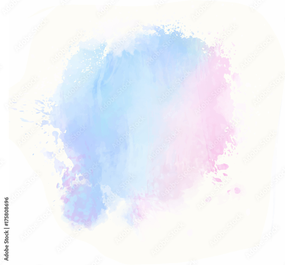 pink blue watercolor splash vector painted water color background