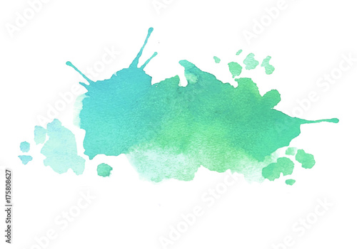blue green watercolor splash vector painted water color background