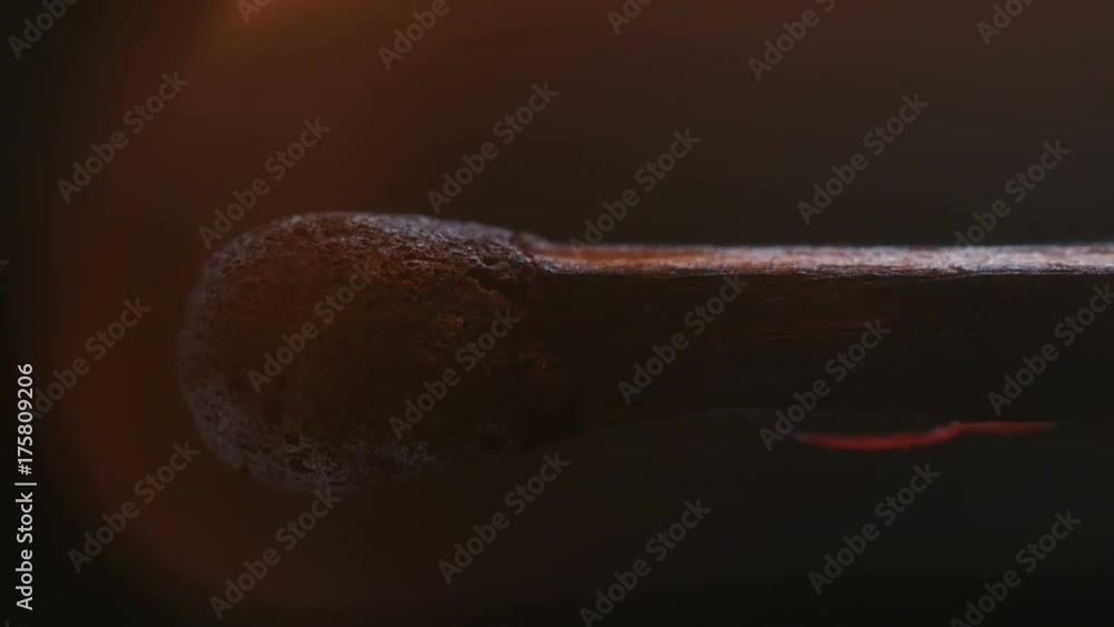 Burning Match On Black Background Macro Burning Match On Black Background Macro