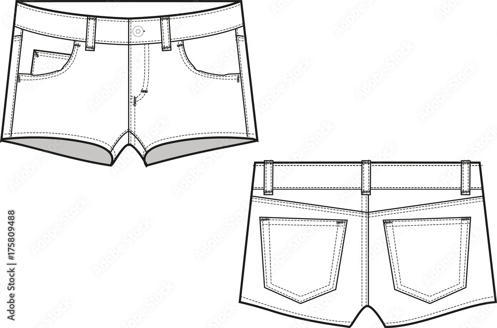 denim shorts drawing