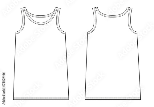 tank top garment sketch for fashion industry photo