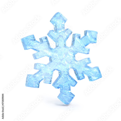 Snowflake isolated on white background 3d rendering
