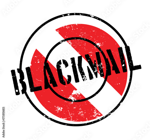 Blackmail rubber stamp. Grunge design with dust scratches. Effects can be easily removed for a clean, crisp look. Color is easily changed.