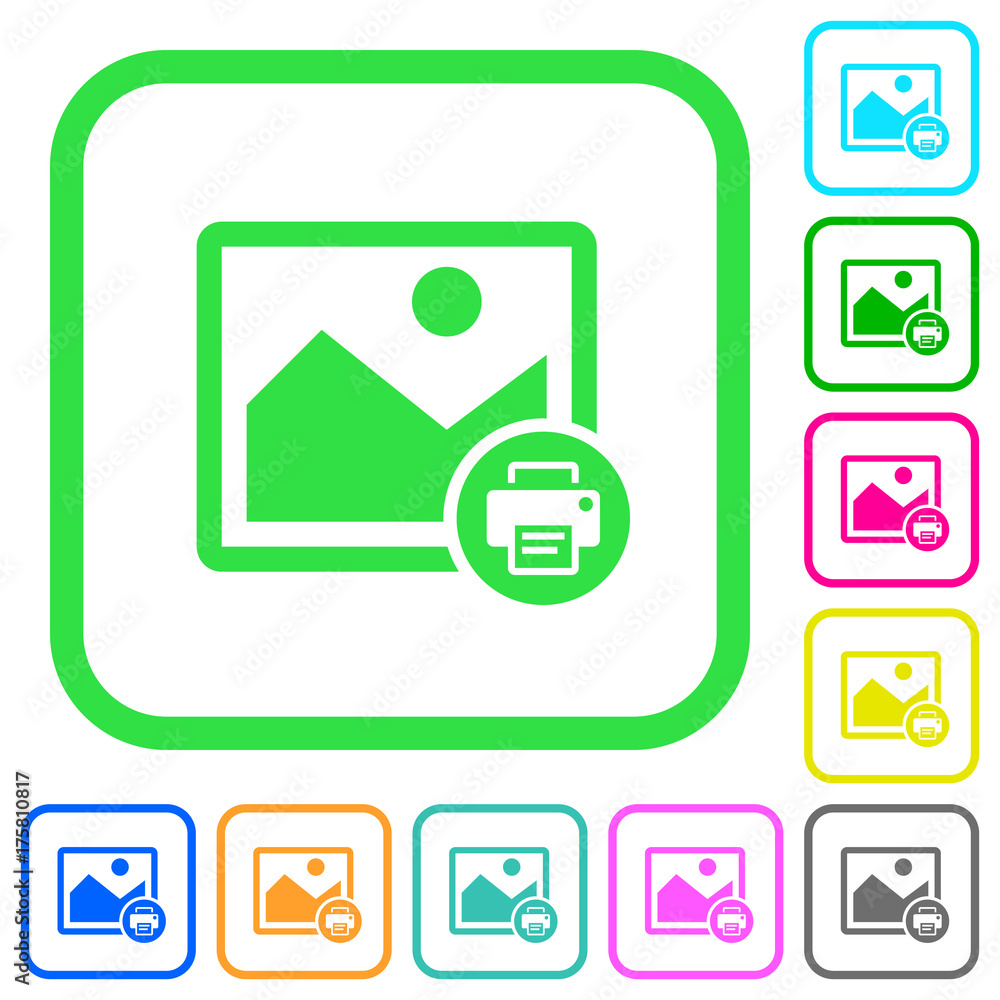 Print image vivid colored flat icons icons Print image vivid colored flat icons icons