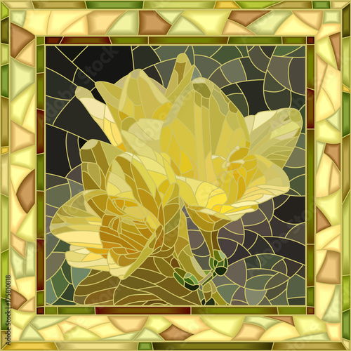 Fototapeta Naklejka Na Ścianę i Meble -  Vector illustration of flowers yellow iris.