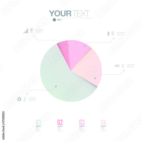 Infographic design with pastel color diagram chart pie. Eps 10 stock vector illustration.