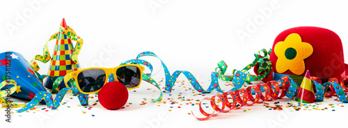 Foto Party or carnival banner with fancy dress