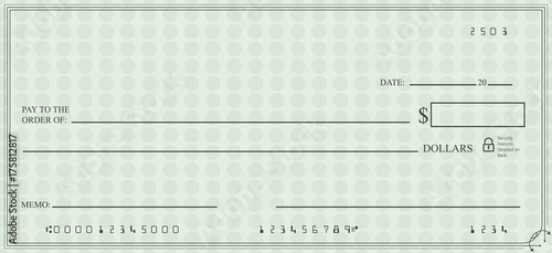 Blank Check with Open Space for Your Text