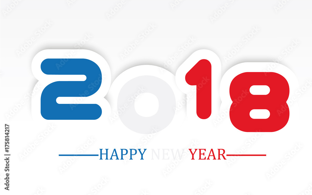 2018 happy new year simple writing with shading