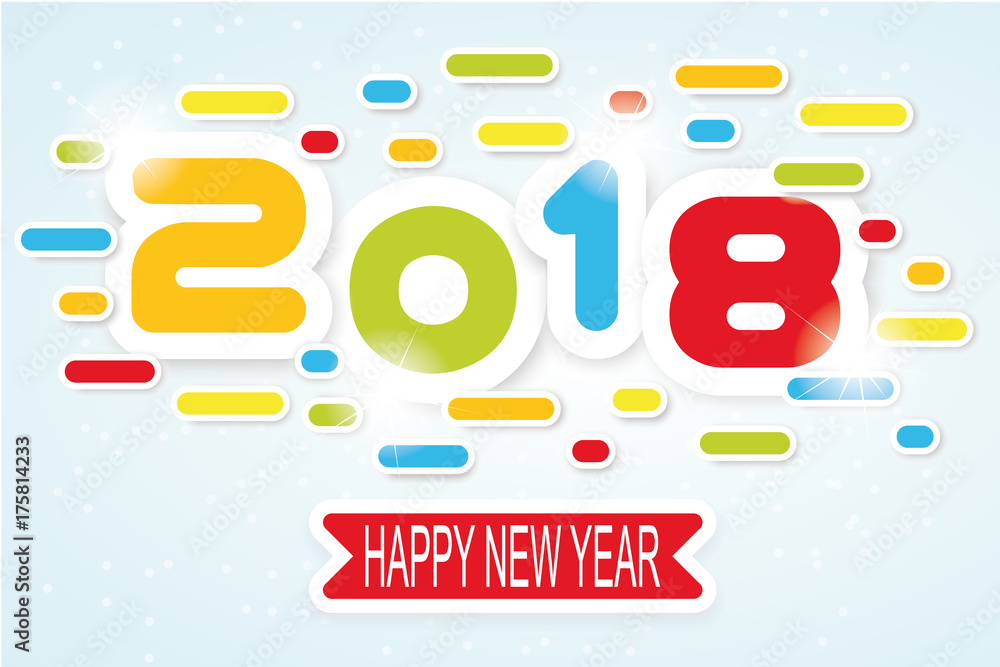 2018 happy new year written 2018 happy new year written