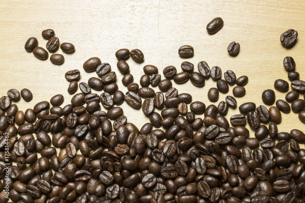 coffee concept - roasted coffee beans