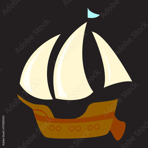 Simple caravel, vector