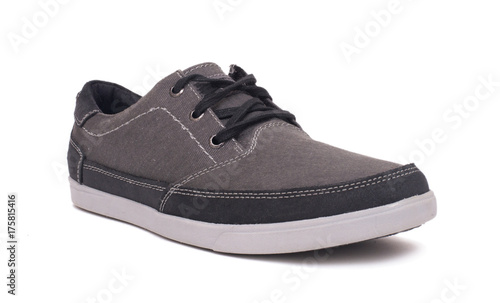 Stylish grey sneakers isolated on white background with clipping path.
