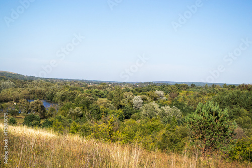 Autumn landscape on a sunny day outside the city.